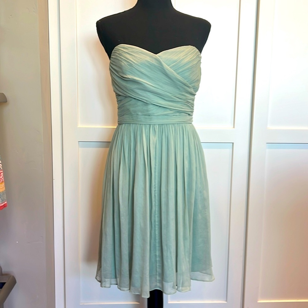 J. Crew J. CREW 100% SILK Green Strapless Size 4